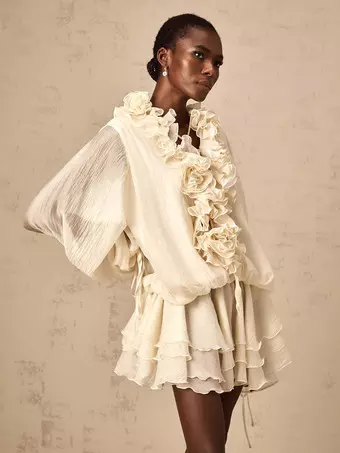 ruffle layered mini dress Aria Tiered Shop American Threads Online Boutique White / S and so much more! Ruffle Layered Mini Dress For