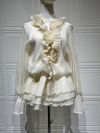 フリルレイヤードミニドレス（レディース） - ボヘミアン風ランタンスリーブフラワーVネックスケータードレス（ショートパンツ付き） - 2026年春のパーティー