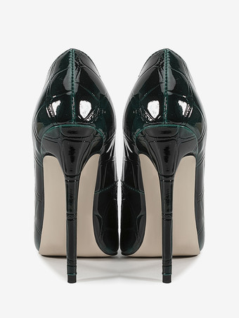 ハイヒールパンプス レディース ポインテッドトゥ メタルディテール スリッポン ドレスシューズ