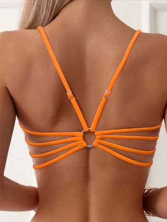 ヒョウ柄ビキニセット（女性用） - ネオンカラーのストラップ付きツーピース水着、スクープネック、サイドカットアウトボトムス - サマービーチ2026