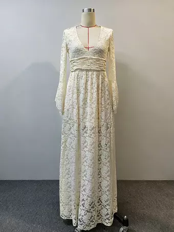 sachin and babi light blue dress 3D Floral Applique Lace Wedding Dress with Empire Waist, Short Sleeve, V- Neck, and Court Train in Tulle Fabric from Dhgate Empire Wedding Dresses main image 1