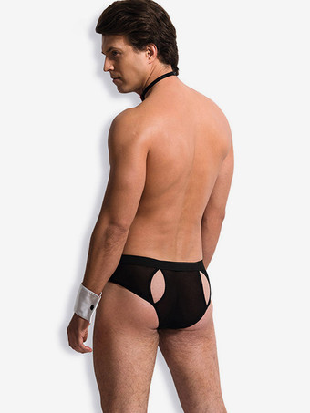 男性用セクシー執事ウェイターロールプレイコスチュームTバックナイトクラブウェア