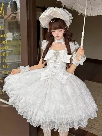 ゴスロリブラウス 王子ファッション 長袖 フリルネックシャツ グレー