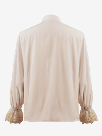 黒のレトロなスチームパンクシャツ、フリルがあしらわれた長袖のヴィンテージブラウス