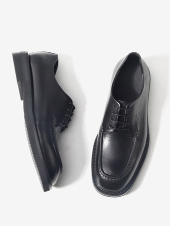 ブラックドレスシューズ ラウンドトゥ レースアップ 本革 メンズシューズ