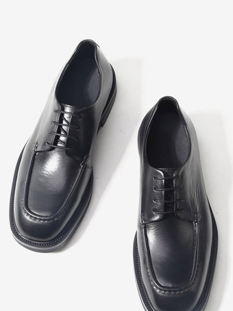 ブラックドレスシューズ ラウンドトゥ レースアップ 本革 メンズシューズ