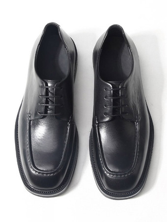 ブラックドレスシューズ ラウンドトゥ レースアップ 本革 メンズシューズ