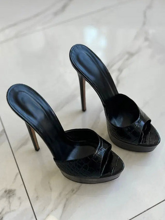 赤いセクシーなサンダル スリッパ プラットフォーム オープントゥ ハイヒール スライド