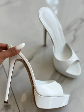 赤いセクシーなサンダル スリッパ プラットフォーム オープントゥ ハイヒール スライド