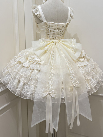 Fairy Lolita Train Bows Cream White Detachable Lolita Train