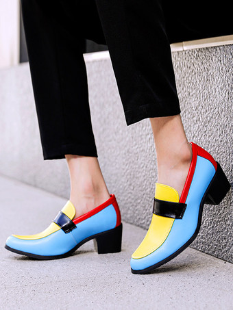 メンズ スリッポン ローファー ラウンドトゥ パッチワーク カジュアル ドレスシューズ