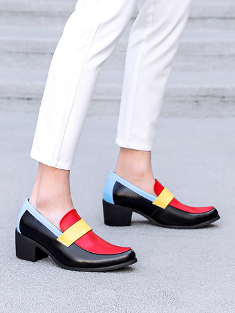 メンズ スリッポン ローファー ラウンドトゥ パッチワーク カジュアル ドレスシューズ