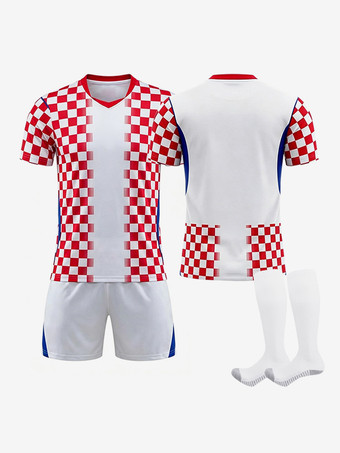 ViergeEnsemble de 3 pièces à carreaux personnalisés pour le maillot domicile de l'équipe nationale croate 2026