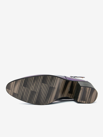 Chaussures métallisées dorées à bout rond et talon compensé ajouré