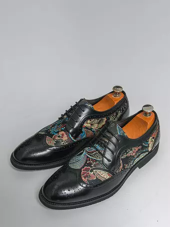 Black Derby Shoes Men display picture 3