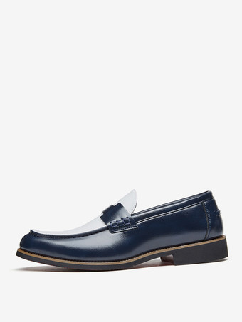 Mocassins Penny pour hommes bout rond patchwork chaussures à enfiler