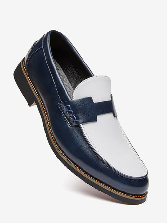 Mocassins Penny pour hommes bout rond patchwork chaussures à enfiler
