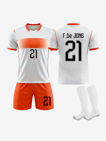 N°21Maillot extérieur des Pays-Bas 2026 n° 4 Virgil n° 10 Memphis. Ensemble 3 pièces pour adultes et enfants.
