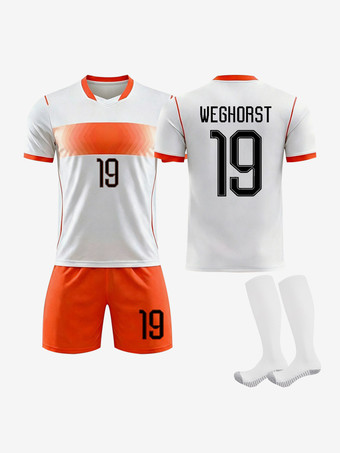N°19Maillot extérieur des Pays-Bas 2026 n° 4 Virgil n° 10 Memphis. Ensemble 3 pièces pour adultes et enfants.