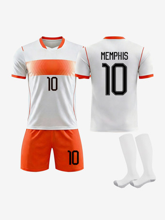 N°10Maillot extérieur des Pays-Bas 2026 n° 4 Virgil n° 10 Memphis. Ensemble 3 pièces pour adultes et enfants.