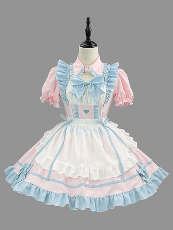 ピンクロリータ ピンク メイド服 スーツ スイート 制服 プリンセス ドレス セット コスプレ コスチューム