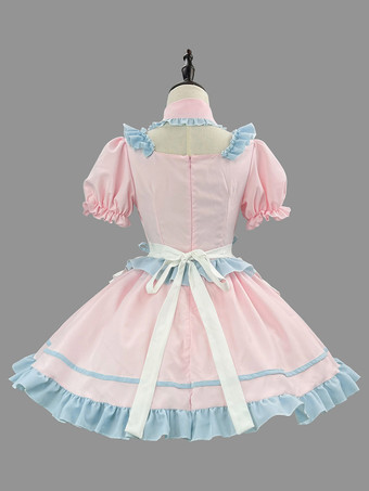 ロリータ ピンク メイド服 スーツ スイート 制服 プリンセス ドレス セット コスプレ コスチューム