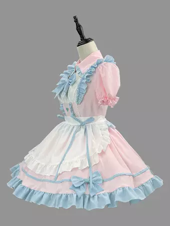 pastel pink maid dress Kawaii Pink Lolita Maid Dress - Pink