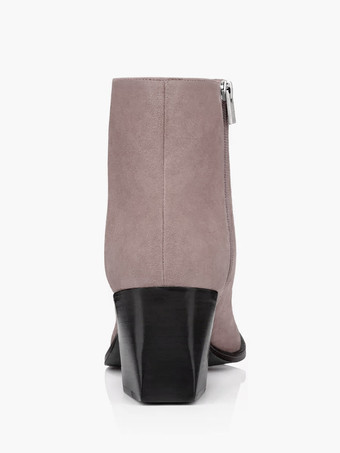 Botas de gamuza para hombre color marrón claro punta redonda tacón medio informales