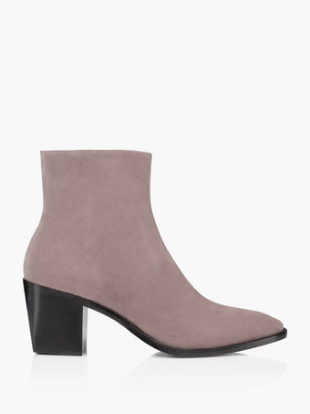Botas de gamuza para hombre color marrón claro punta redonda tacón medio informales
