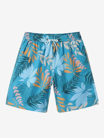 ティールメンズビーチショーツ ゆったりフィット プラスサイズ 夏用スイムショーツ バケーション用 膝丈 速乾性スイムトランクス