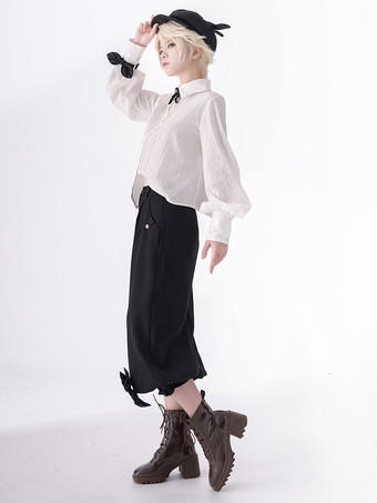 【Vorverkauf】 Gothic Lolita Ouji Fashion Bows Langarm-Blusenshirt