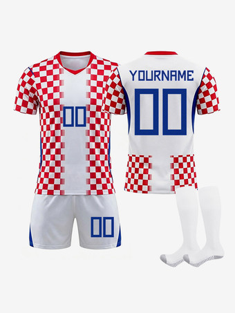 Ensemble de 3 pièces à carreaux personnalisés pour le maillot domicile de l'équipe nationale croate 2026