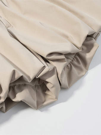 Ensemble 2 pièces : pantalon blanc plissé en polyester col rabattu manches longues.