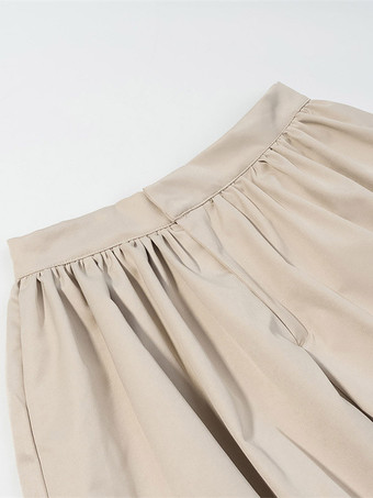 Ensemble 2 pièces : pantalon blanc plissé en polyester col rabattu manches longues.
