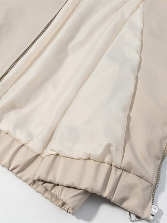 Ensemble 2 pièces : pantalon blanc plissé en polyester col rabattu manches longues.