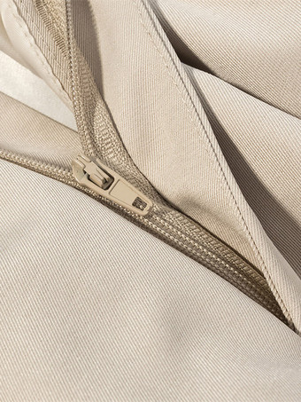 Ensemble 2 pièces : pantalon blanc plissé en polyester col rabattu manches longues.