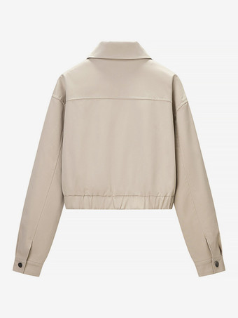 Ensemble 2 pièces : pantalon blanc plissé en polyester col rabattu manches longues.