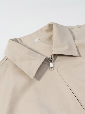 Ensemble 2 pièces : pantalon blanc plissé en polyester col rabattu manches longues.