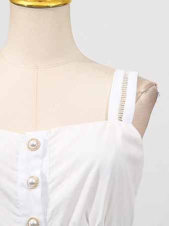 Robe longue blanche cintrée et élégante avec détails en dentelle parfaite pour les événements formels.