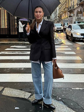 女性用ブレザー、シックな折り襟、ボタン付き、長袖スーツ