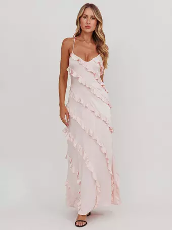 open lace back dress Kris Pink Maxi Dress - US 6 main image 0
