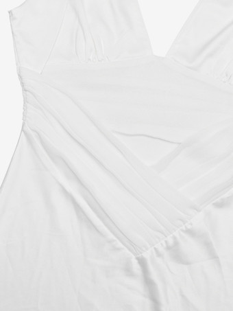 Robe longue en satin ivoire à col V pour femme style élégant et formel