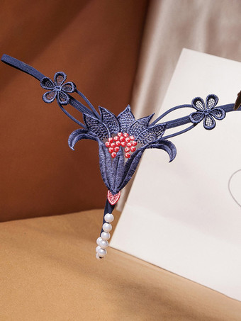 グレイ下着 バーガンディ ランジェリー レディース 花柄レース Gストリング ソングショーツ