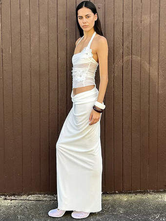 Robe de soirée maxi bleue à fleurs sans manches sexy et semi-formelle idéale pour l'été.