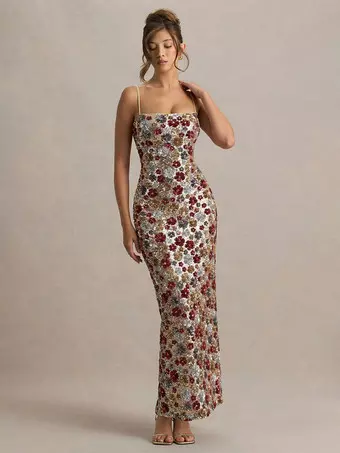 Party Dress Maxi Red Straps Neck Split Front Sleeveless Sexy Semi Formal  Summer Dress - Milanoo.com