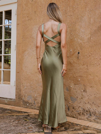 Robe de soirée longue bleu royal à bretelles col sans manches dos nu sexy et semi-formelle