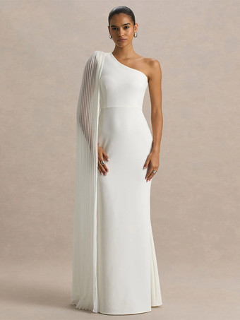 Robe longue bleue décontractée fendue sur le devant sans manches et asymétrique idéale pour une soirée en amoureux.