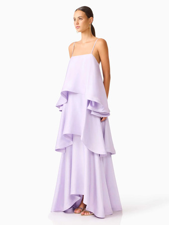 LavandeRobe longue sans manches à bretelles décolleté sexy style bohème jaune pour une soirée en amoureux