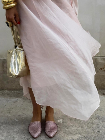 Ensemble deux pièces rose chic quotidien en velours à bretelles sans manches dos nu haut et jupe d'été.