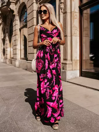 long red casual dress Cotton Red Maxi Dress - All Dresses main image 1